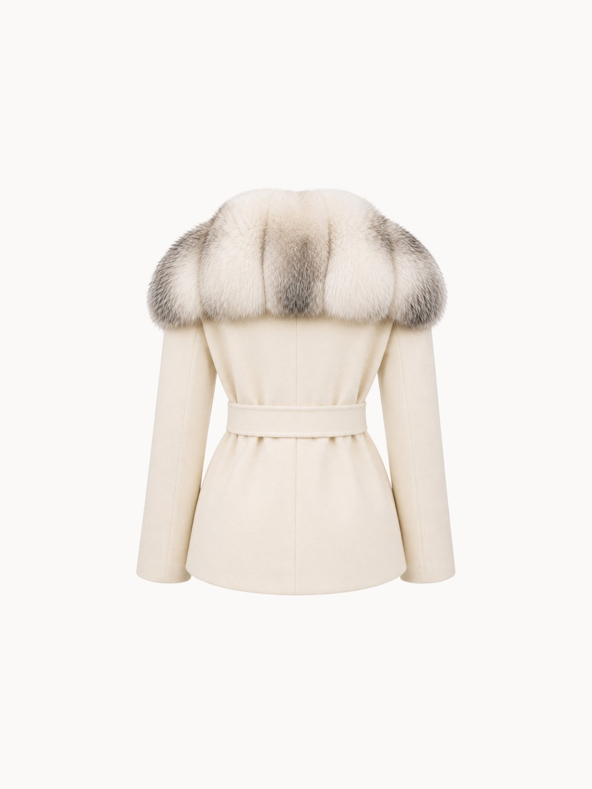 BELORA Margaux coat in cream, back view