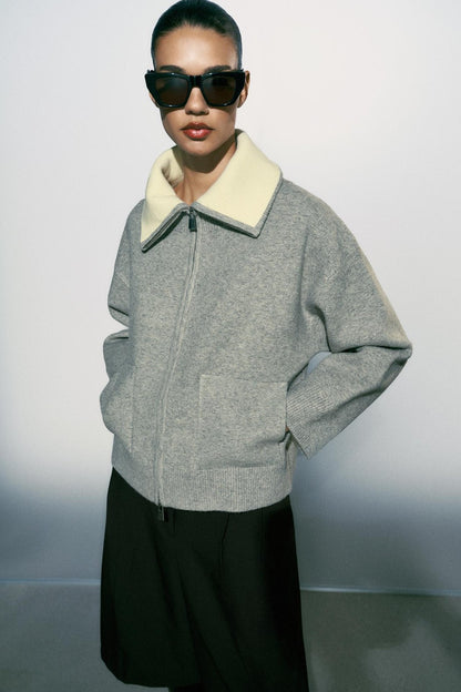 BELORA Anouk grey knit cardigan