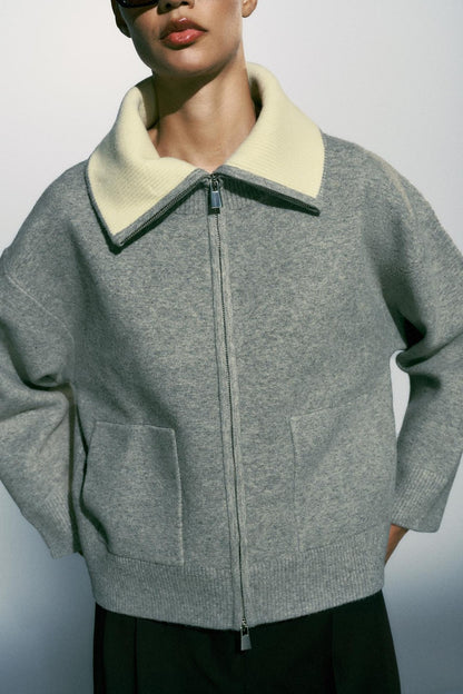 BELORA Anouk grey knit cardigan