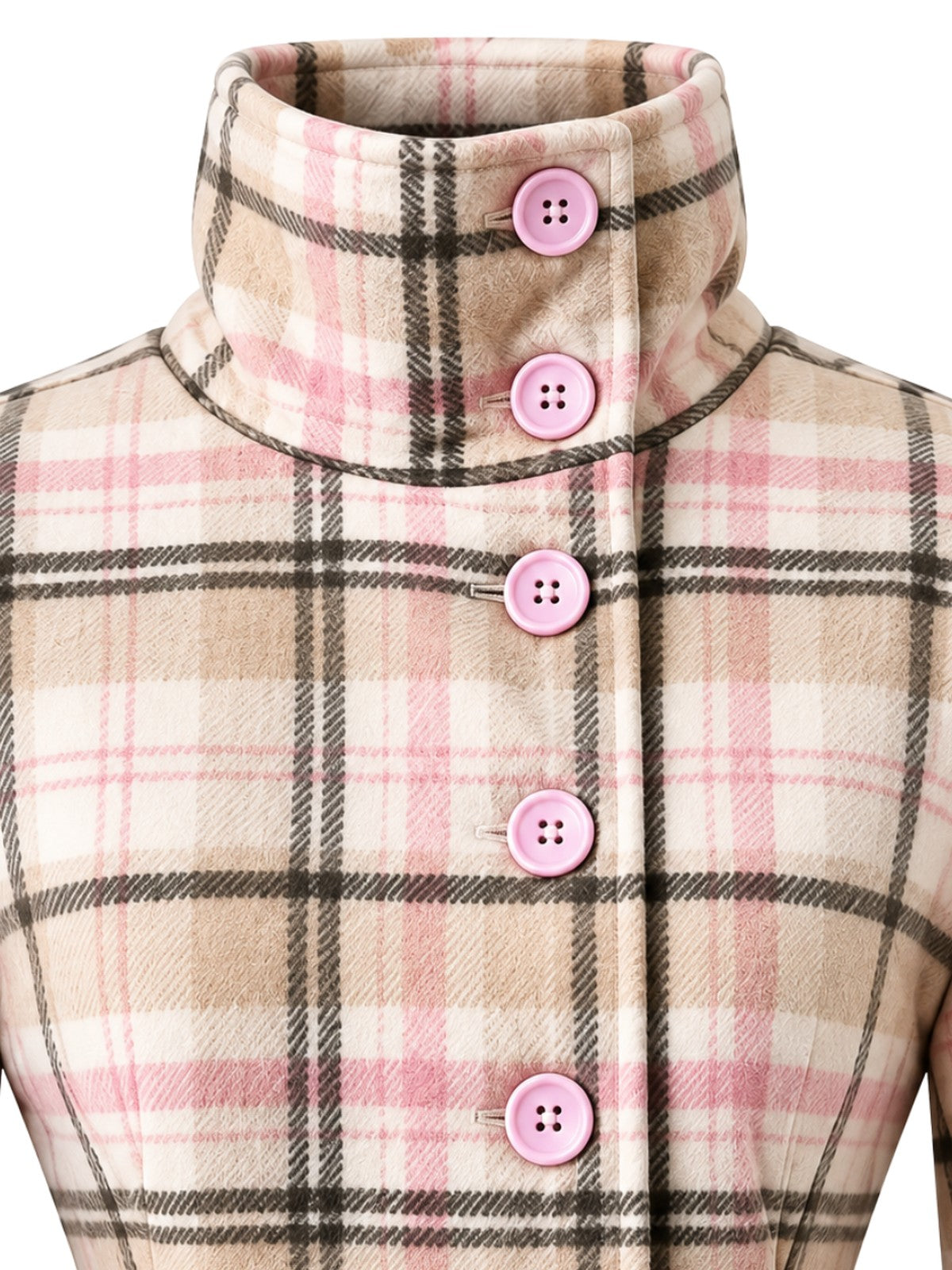 BELORA Clémence plaid jacket – collar detail