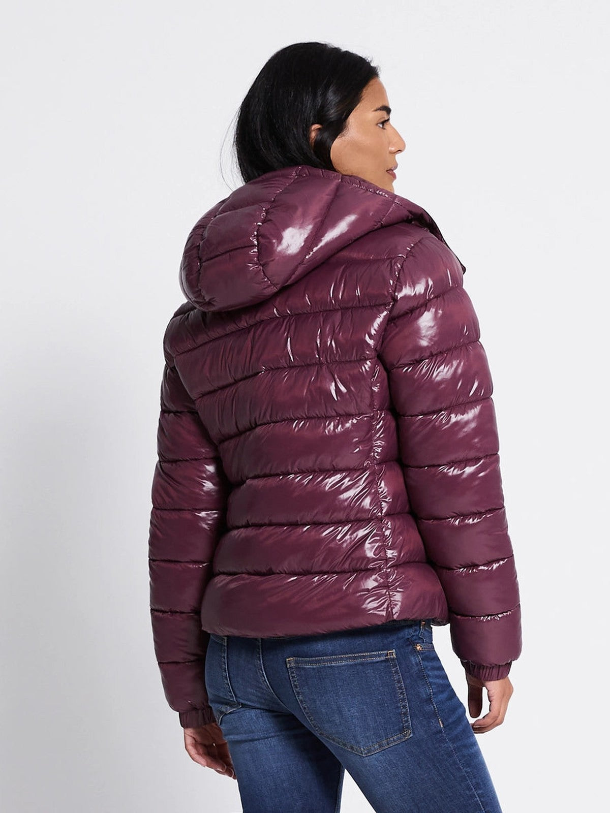 BELORA Emma puffer jacket burgundy back view