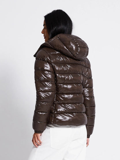 BELORA Emma puffer jacket brown back view