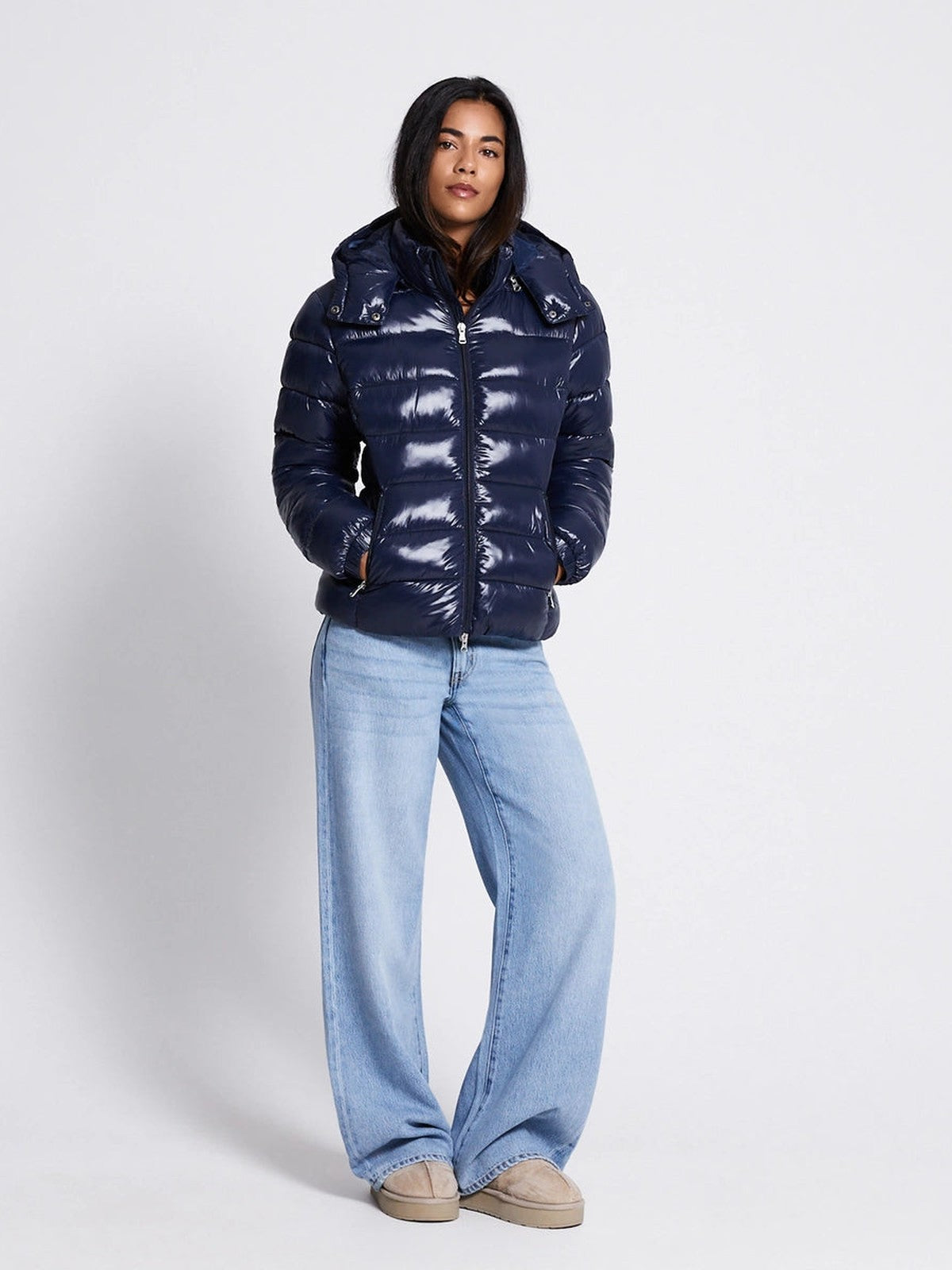 BELORA Emma puffer jacket navy full look