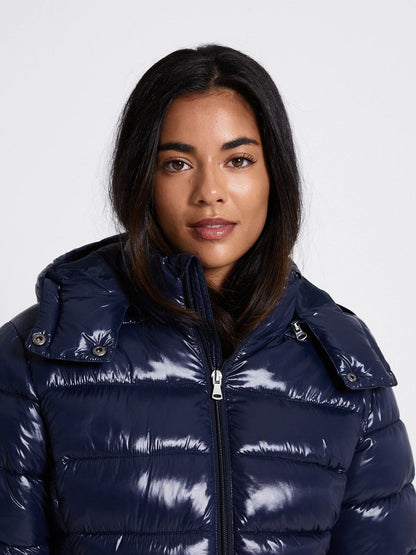 BELORA Emma puffer jacket navy detail