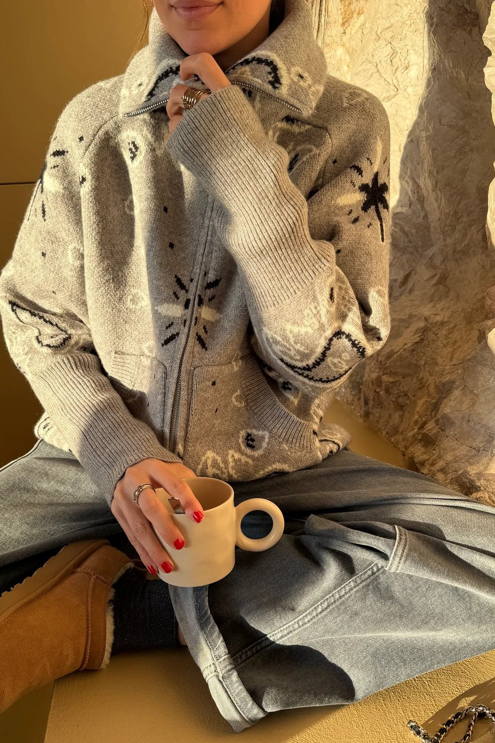 BELORA Eva cardigan grey cosy look