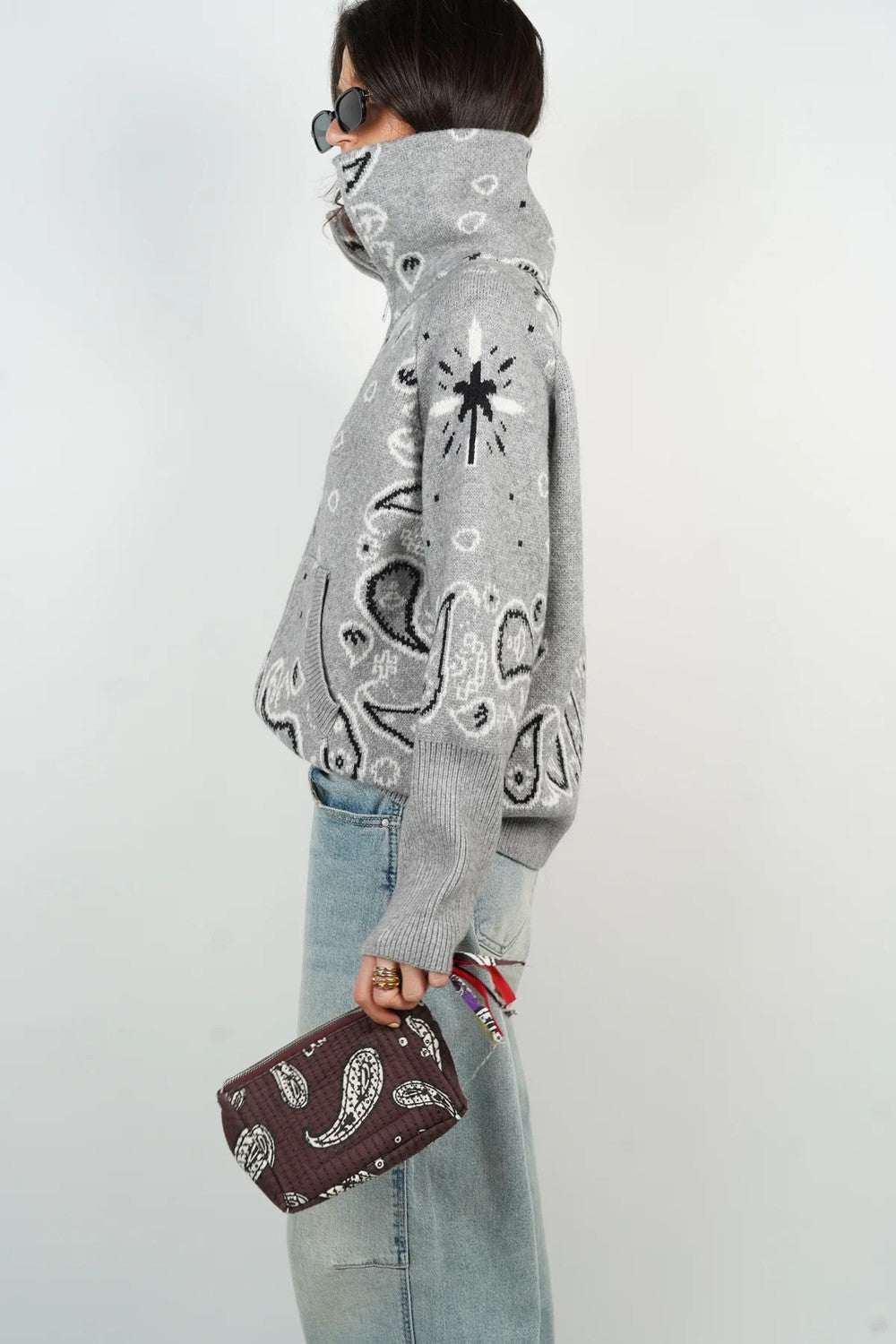 BELORA Eva cardigan grey side view