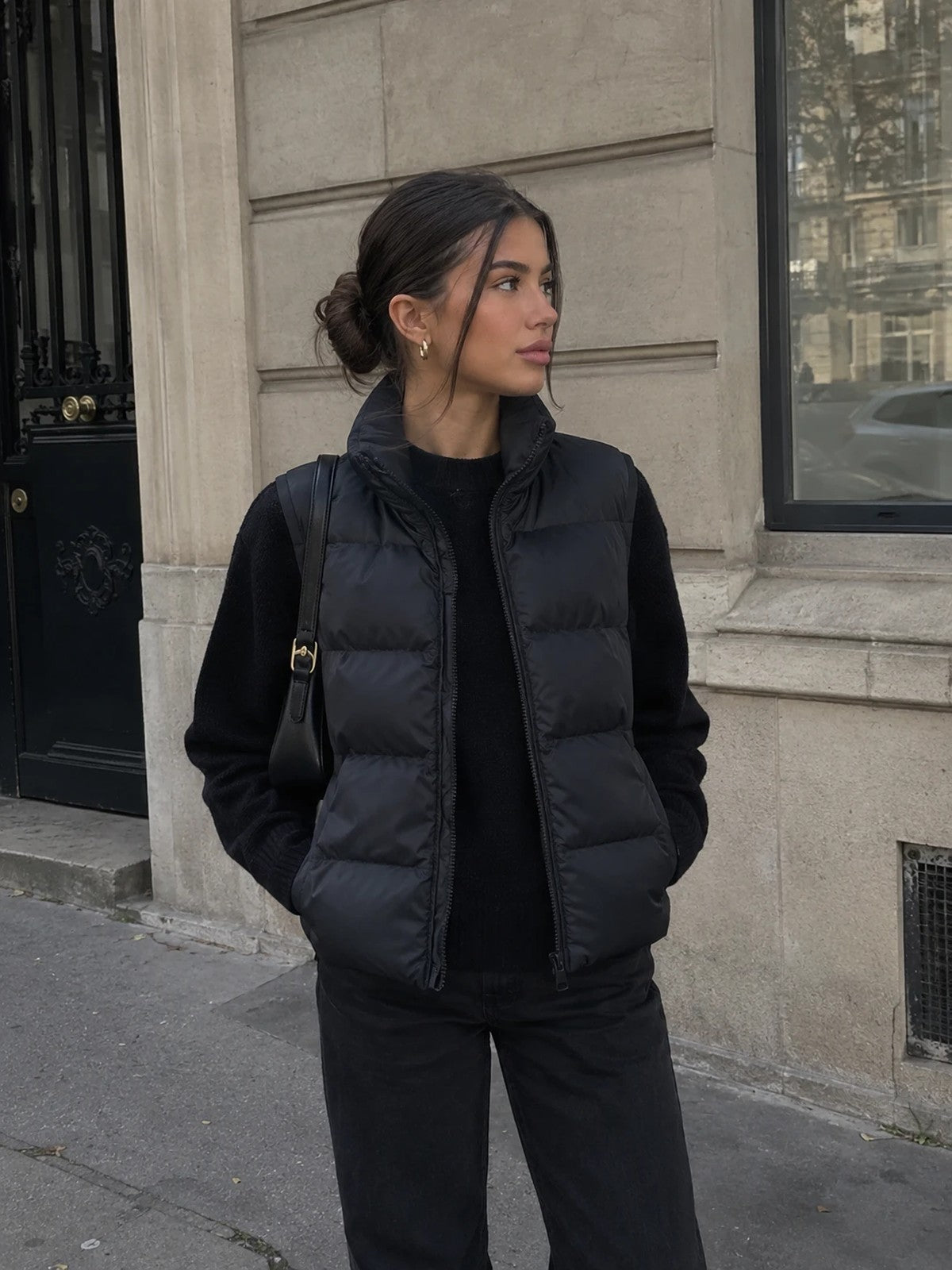 BELORA Manon puffer jacket with knit sleeves