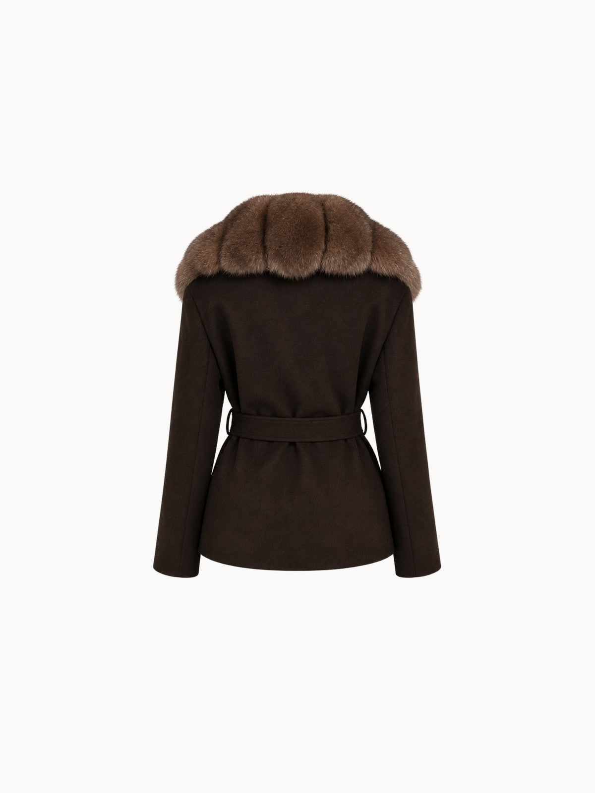 BELORA Margaux coat in chocolate, back view