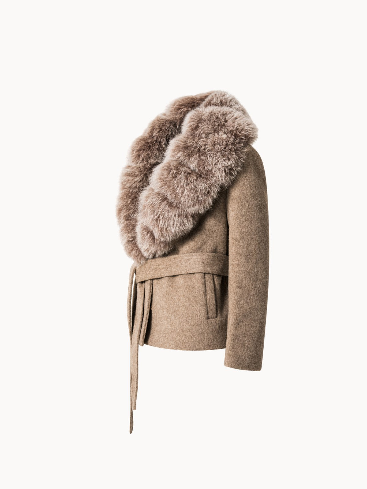 BELORA Margaux coat in beige, side view