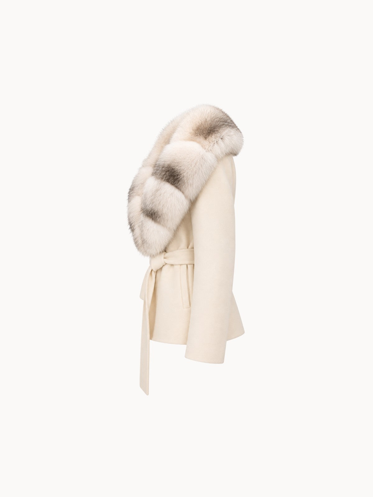 BELORA Margaux coat in cream, side view