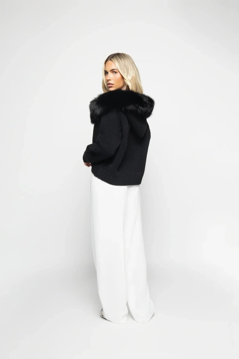 BELORA Ophélie hooded knit jacket black back