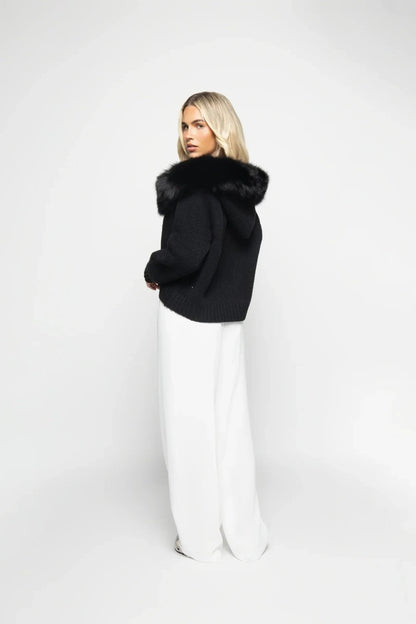 BELORA Ophélie hooded knit jacket black back