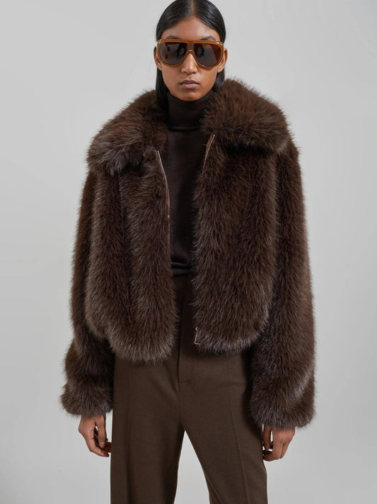 BELORA — Romane cropped fur-look jacket