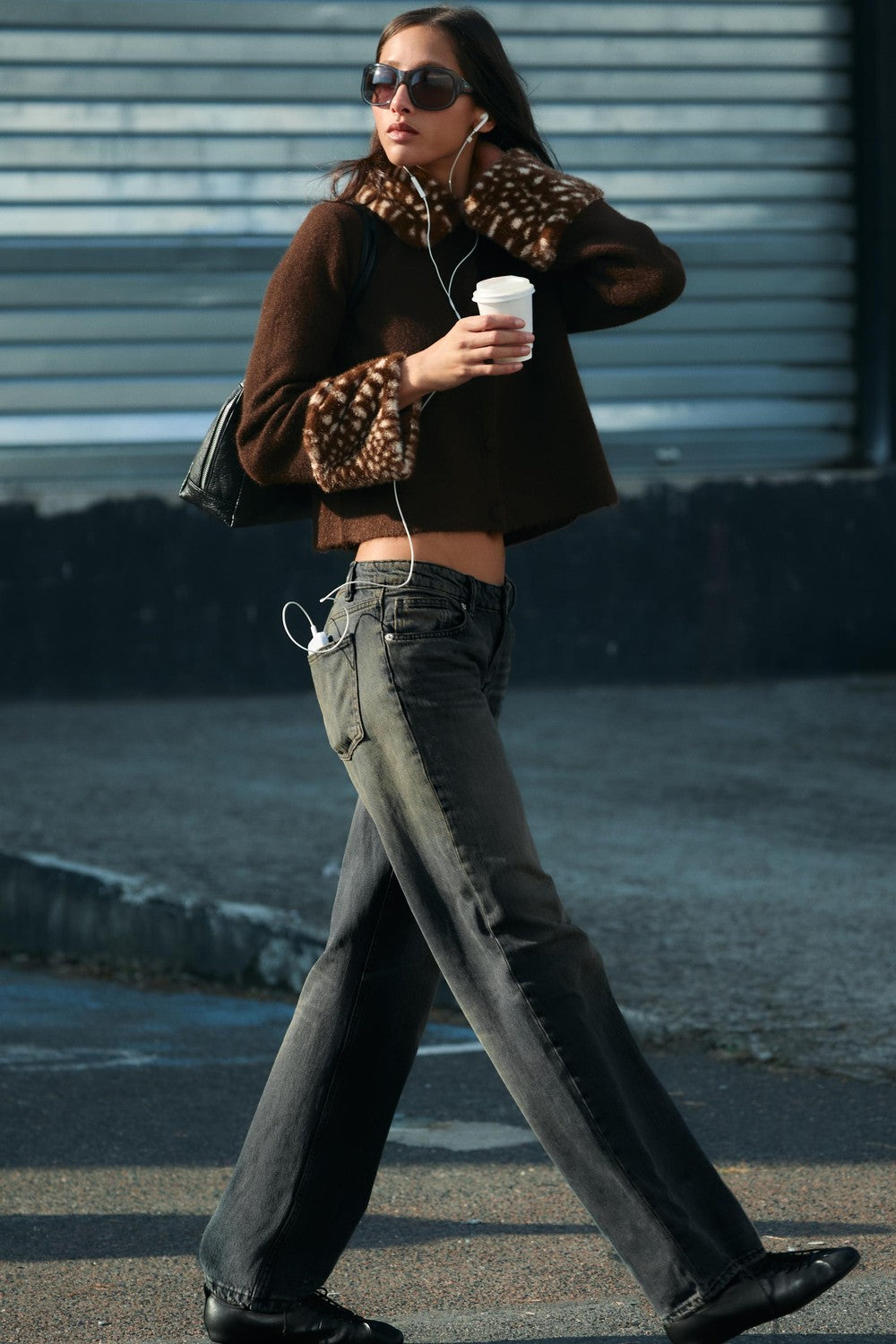 BELORA Salomé cardigan worn with grey jeans